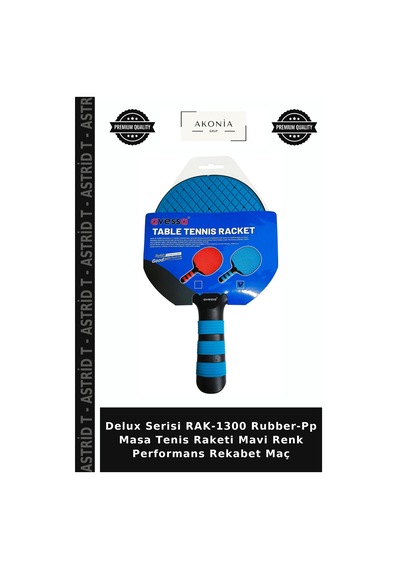 Delux Serisi Rak-1300 Rubber-pp Masa Tenis Raketi Mavi Renk Performans Rekabet Maç