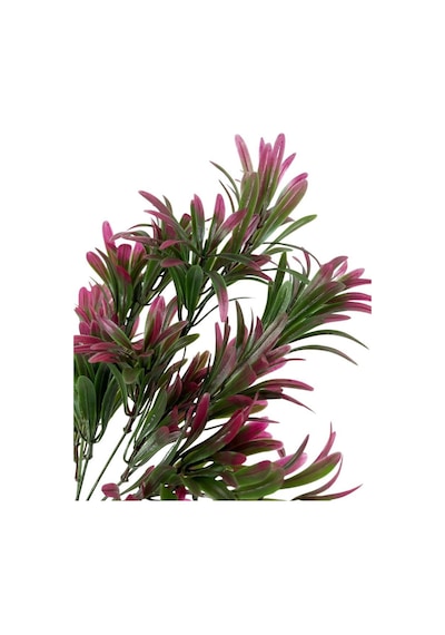 Yapay Çiçek Yeşil Bordo Renk Podocarpus Demeti 7dal 48 Çiçek Garnitür Aradal Dekoratif Yapay Bitki