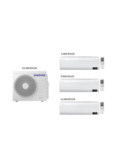 Samsung Windfree 6.8 kW 1 Dış + 3 İç Ünite (9+9+12) Duvar Tipi Multi Klima