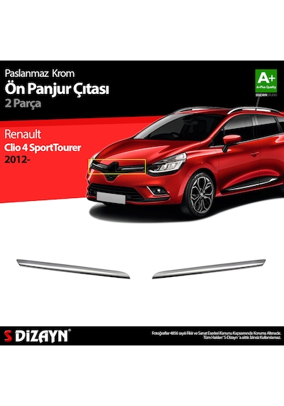 S-dizayn Renault Clio 4 Sporttourer Krom Ön Panjur 2 Prç. 2012-2019