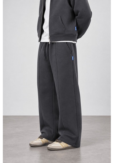 Respire Erkek Basic Panda Baggy Eşofman Altı Füme