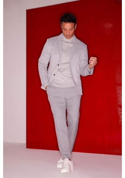 DeFacto Twill Chino Pantolon Slim Fit Dar Kesim Dar Paça Basic Düz Cepli B2091AX23AUGR390