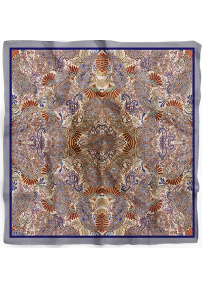 Efsun Desen 90x90cm Eşarp/fular Gri