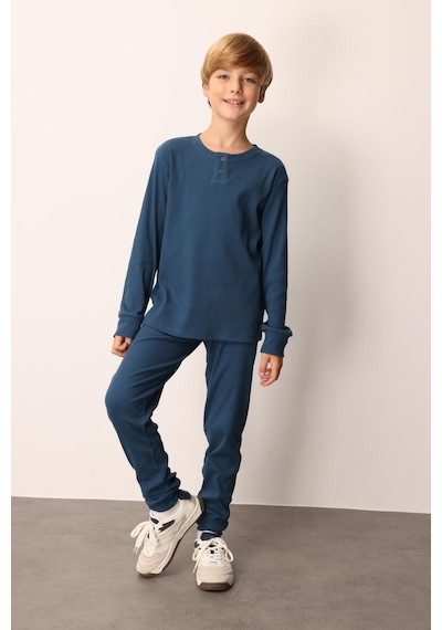 Mayoral Pueril Çocuk Fitilli Pijama Takımı - Pueril - İndigo - 8 Yaş - 9999-indigo-8 Yaş