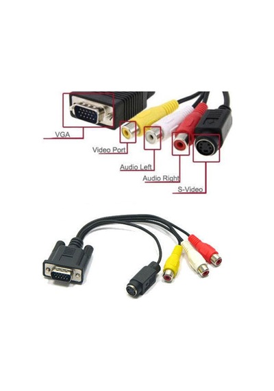 S-video-rca Av Adaptör Kablosu, Pc Dizüstü Bilgisayar İçin Vga Svga Tv Çıkış