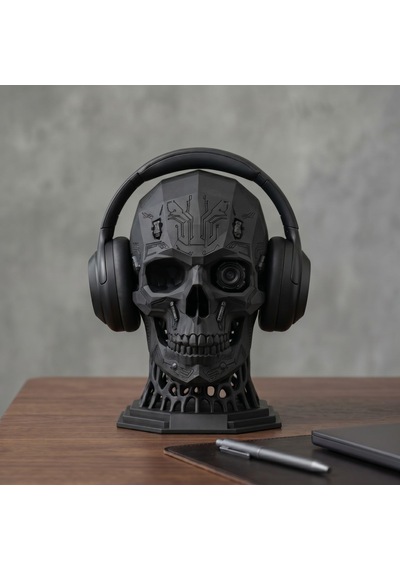 Happy3dworld Mekanik Kafatası Kulaklık Standı, 3d Baskı Sci-fi Masaüstü Dekor