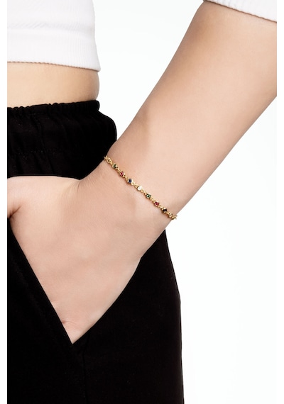 Lavinya 18 Ayar Sarı Altın Kaplama 19 Cm Gümüş Bileklik 24709307