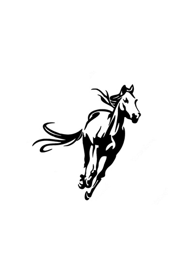 Sağa Doğru Koşan At Sticker Yapıştırma 17Cm