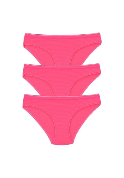 Pemilo Kadın 3'Lü Paket Desenli Bikini Külot Fuşya (481017842)-Tek Ebat-Fuşya