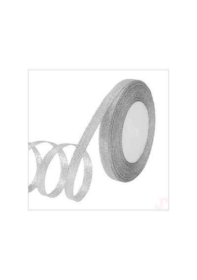 Parlak Simli Organze Kurdele, 1 Cm X 23 Mt - Gümüş 0 - 99
