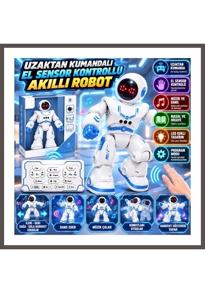 Bezos 606-34 Uzaktan Kumandalı El Sensor Kontrollü Akıllı Robot Nxrlvng