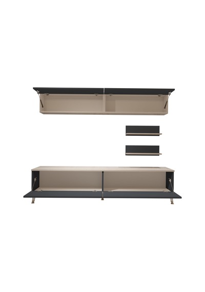 Decoraktiv Eko 5 Mdf Std Gold Tv Ünitesi Tv Sehpası Beyaz - Antrasit
