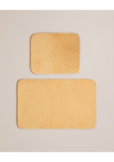 English Home Gridline Kaydırmaz Taban Banyo Paspası Seti 60x80 Cm + 40x60 Cm Hardal