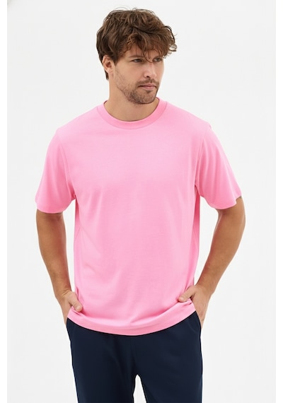 Goffra Erkek Premium Kalite Yoğun Dokulu Pamuklu T-shirt Pembe M101-r0220-06 Pembe