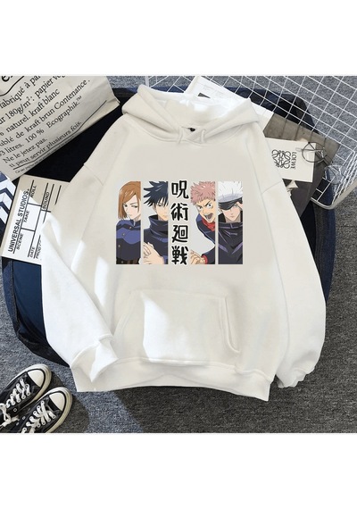 Jujutsu Kaisen Kolaj Kapşonlu Sweatshirt 001
