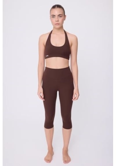 Hıghrıse Comfortflex Yüksek Bel Kapri Spor & Aktif Yaşam Taytı-2837 Kahverengi