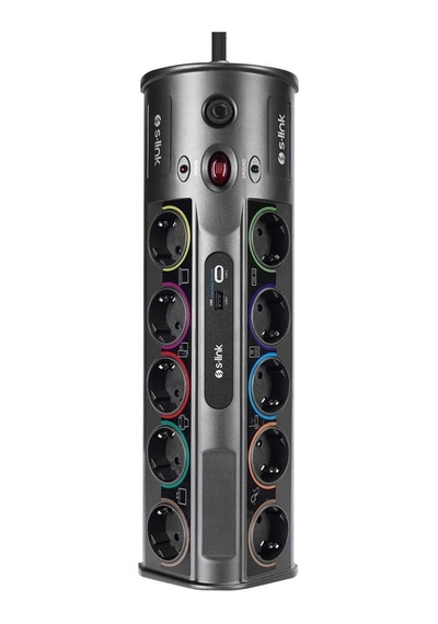 Sp10af 3m 1860 Joule 1.5mm 1 Usb 1 Typec 2.1a/5v 16a 250v 3680w 10lu Akım Korumalı Priz
