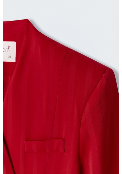 Sateen Anna Ceket - Kırmızı-137480