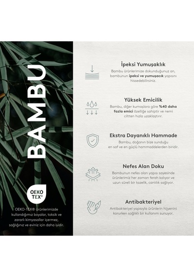 Aralıa Bambu Extra King Size Nevresim Seti 260x220 Cm Renkli