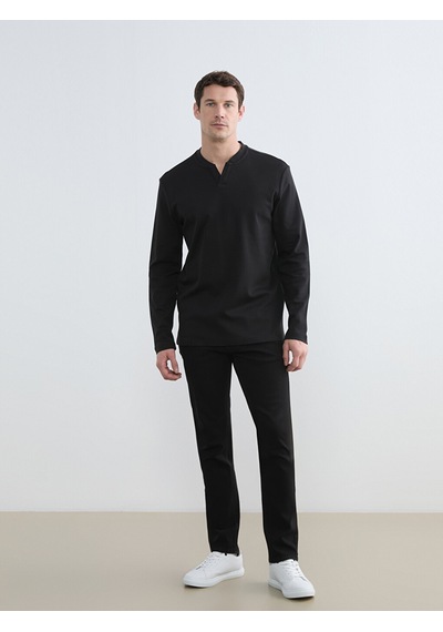 Lcwaıkıkı Classic Siyah Bisiklet Yaka Erkek Sweatshirt
