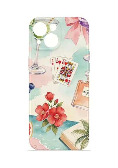 Apple iPhone Uyumlu 15 Vorian İnce Kamera Korumalı Mika Kılıf Mediterranean Holiday Collage Mediterranean Holiday Collage Mika