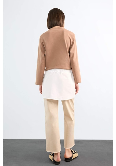 Defacto Relax Fit Yarı Elastik Bantlı Bel Poplin Tesettür Kapatıcı Parça F8527ax25smwt34 Beyaz-wt34