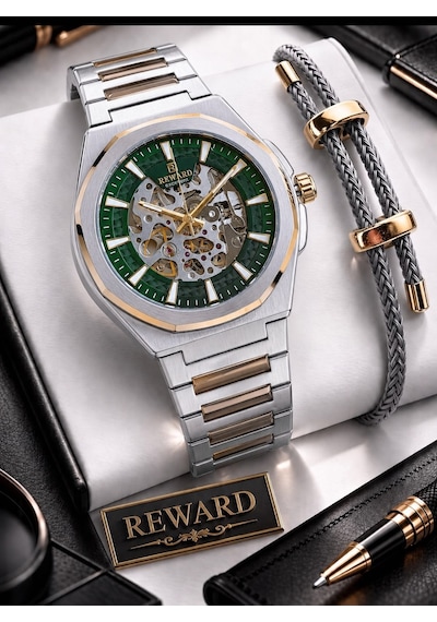Reward Otomatik Mekanizmalı Premium Erkek Kol Saati 5 Atm Suya Dayanıklı 2 Yıl Garantili Rw.14862.yss Gümüş - Sarı