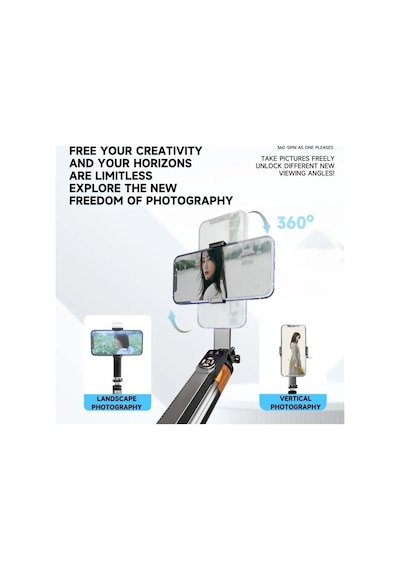 Ayrex Coverzone 3 Eksen Anti Shake Stabilizasyonlu Selfie Çubuğu Tripod 170 Cm Uzatılabilir Alüminyum Gövde 10 M Bl Diğer