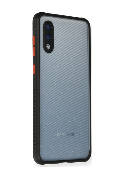 Samsung Galaxy A02 Uyumlu Kılıf Miami Şeffaf Silikon - Siyah
