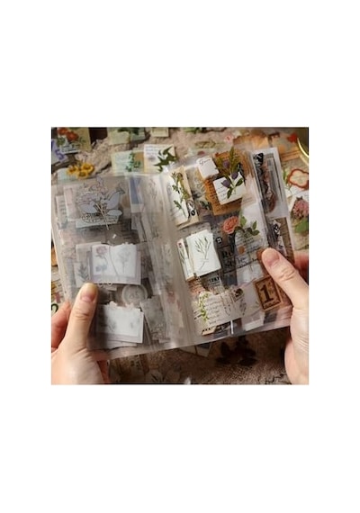 Kolbi Craft 2 Sayfa 12 Adet Şeffaf Vintage Sticker Bullet Journal Scrapbook Laptop Ajanda Planlayıcı Abanoz