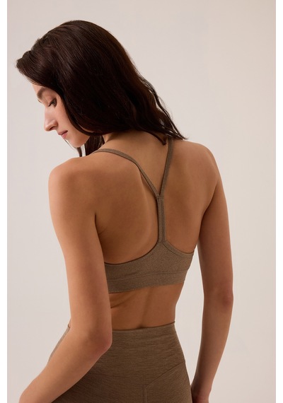 Los Ojos X Ece Mocha Spor Sütyeni Super Crop Top Mocha Melanj Mocha Melanj