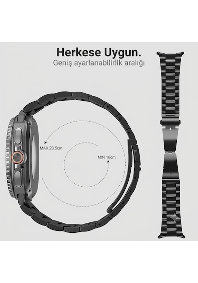 Samsung Galaxy Watch 9 / Watch 8 40mm/44mm Ve Watch 8 Classic 46mm Uyumlu Üç Bakla Paslanmaz Çelik Kordon Boşluksuz No Gap Tasarım, Dolu Metal, Baklası Çıkarılabilir Kayış Diğer Samsung Galaxy Watch 9 / Watch 8 40mm/44mm Ve Watch 8 Classic 46mm Uyumlu Üç Bakla Paslanmaz Çelik Kordon Boşluksuz No Gap Tasarım, Dolu Metal, Baklası Çıkarılabilir Kayış Diğer