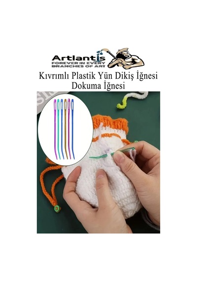Kıvrımlı Plastik Yün İğnesi 12 Cm 30 Adet 1 Paket Plastik Dikiş Dokuma İğnesi Kavisli İplik İğne Goblen