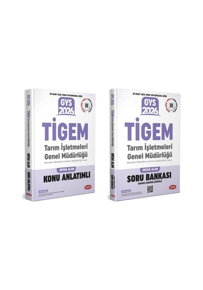 Data 2026 Gys Tigem Tarım İşletmeleri Genel Müdürlüğü Ortak Alan Konu Anlatımlı + Soru Bankası Seti Data Yayınları