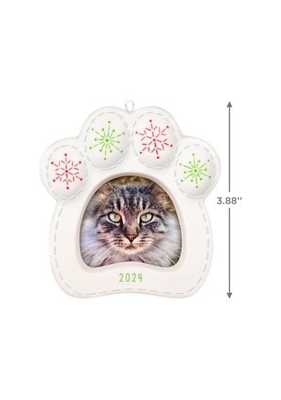 Keepsake Noel Süsleme 2024, Pretty Kitty 2024 Fotoğraf Çerçevesi, Porselen, Evcil Hayvan Hediyeleri
