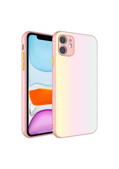 Apple Uyumlu iPhone 11 Kılıf Kamera Korumalı Renkli Temperli Zore X-cam Kapak NO8