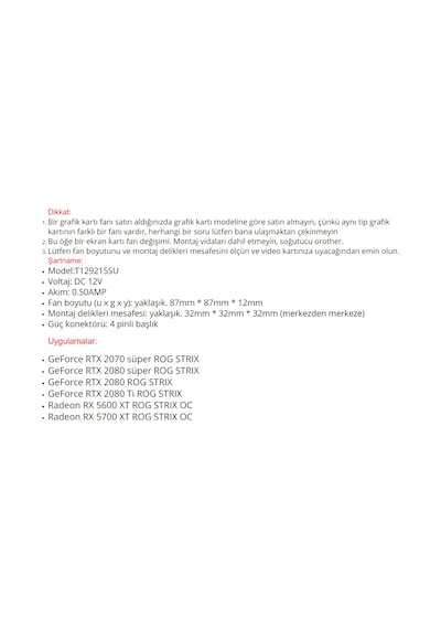 Asus Rog Strıx Rx 5600 Xt Rx 5700Xt Fanları