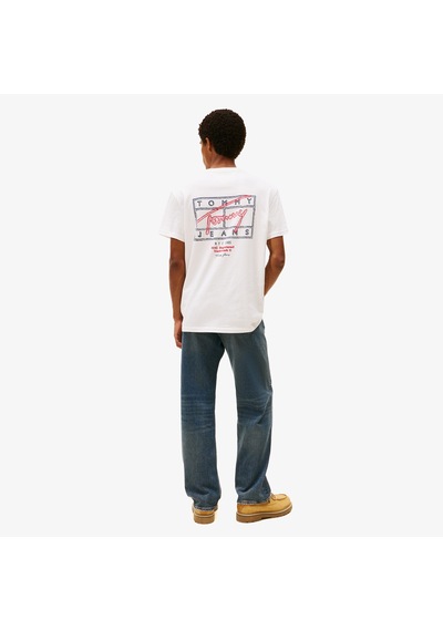 Tommy Hilfiger Regular Sign Spray Erkek Beyaz T-shirt Dm0dm22319 Beyaz