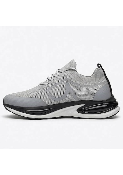 Daytex 1112 Erkek Siyah Triko Knit İthal Taban Sneaker Gri