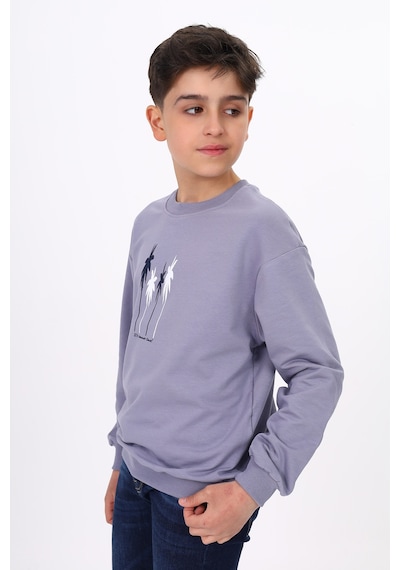 Toontoy Erkek Çocuk Baskılı Sweatshirt Koyu Gri