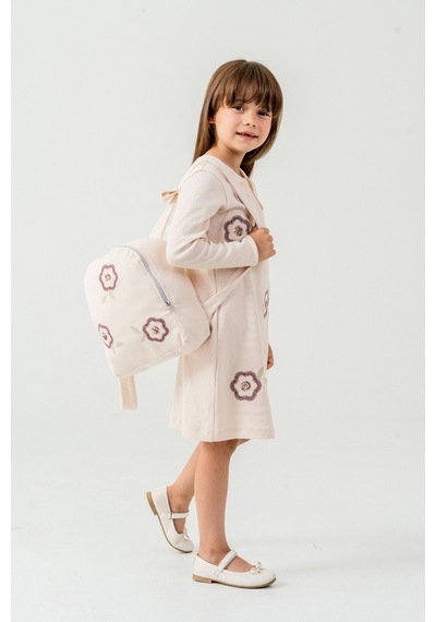 Xo Kids Kız Çocuk Elbise 4-7 Yaş 52032 Bej