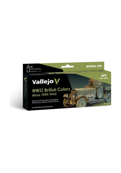 Vallejo 71622, 8x18 Ml. Afrika 1939-1943 Wwıı Britanya Model Air Boya Seti Standart