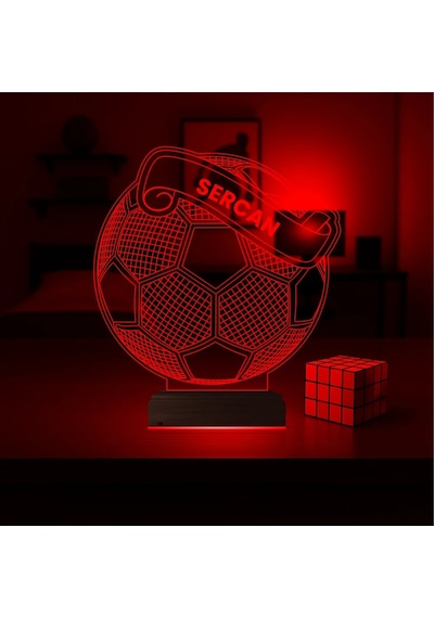 Luvivia Futbolcu Hediye Futbol Topu Kişiye Özel 3d Lamba - Masa Gece Lambası