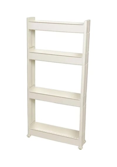 Slim Organizer 4 Katlı Plastik Banyo / Mutfak Düzenleyici Raf Beyaz 49,5 14 101 Cm Beyaz