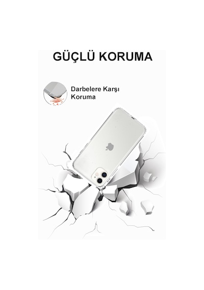 Apple Uyumlu iPhone 11 Kamera Korumalı Tıpalı Şeffaf Silikon Kılıf
