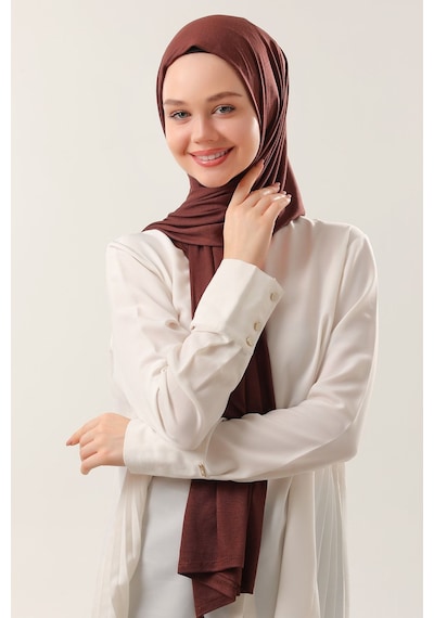 Melodi Scarf Tesettür Penye Şal Acı Kahve Acı Kahve