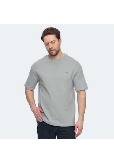 Slazenger VELLAMO Erkek Oversıze Gri Tişört