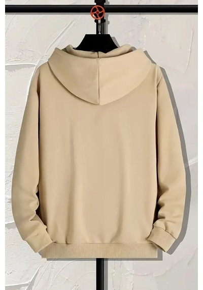 Uyguntarz Black Baskılı Pamuklu Oversize Sweatshirt Bej