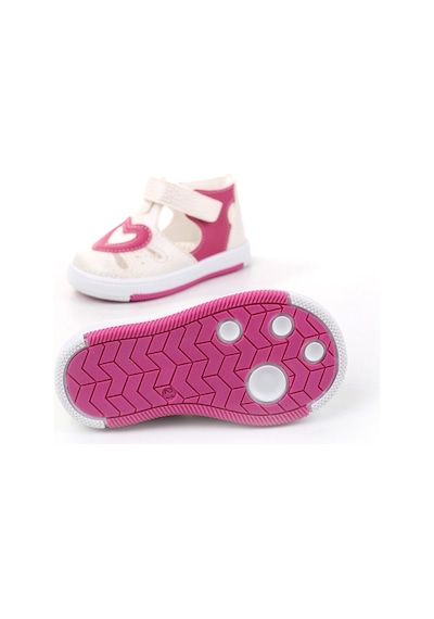 Şirin Bebe 1713 Kız Bebek Ortopedik Ayakkabı Sandalet Beyaz - Fuşya