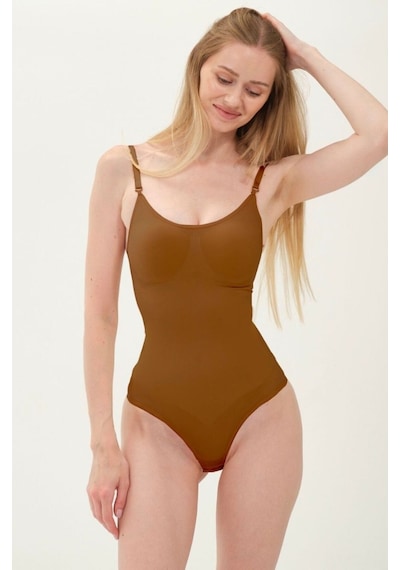 Mistirik Mimola Model 3 Bölge Etkili Örmekumaş Yapılı String Body Kahve Renk042 Kahve